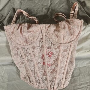 Edikted NWT Pink Lace Bra Bustier with Underwire & Adjustable Straps
